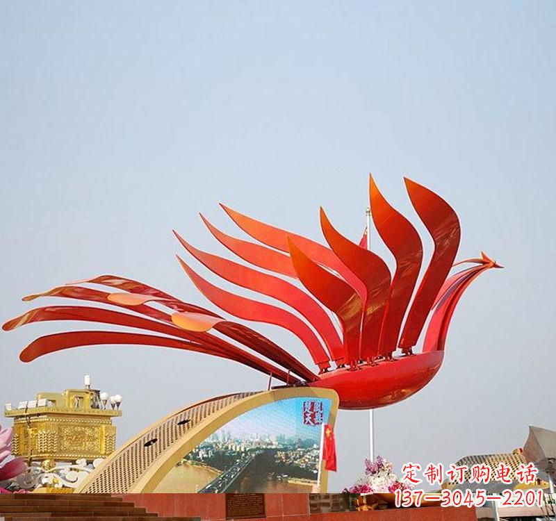 佛山不锈钢凤凰雕塑——美丽的象征