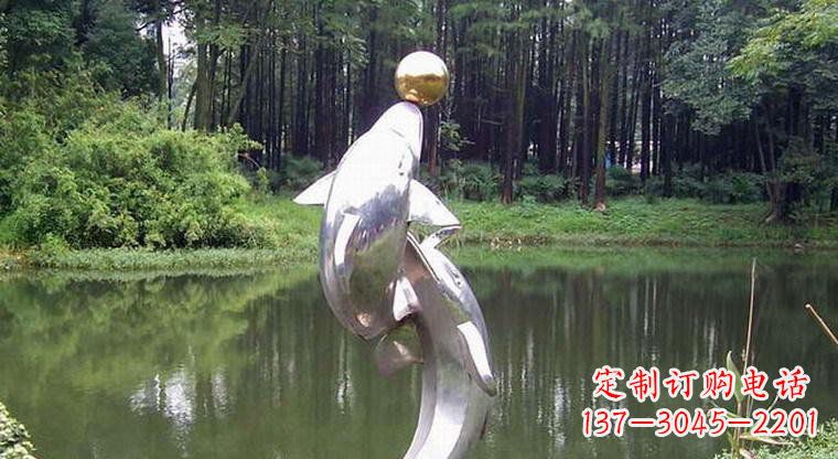 佛山海豚的传说——不锈钢公园顶部雕塑