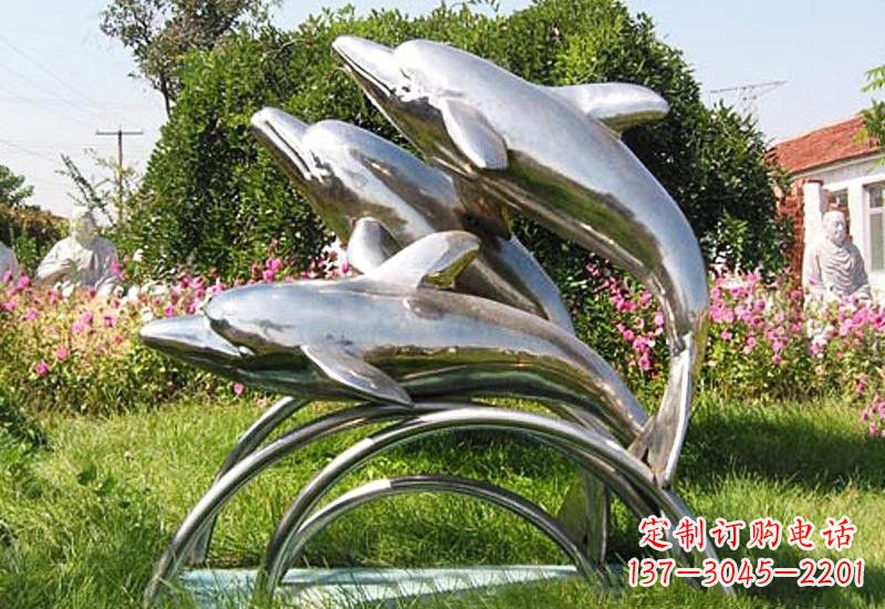 佛山不锈钢海豚雕塑——点亮公园的精灵