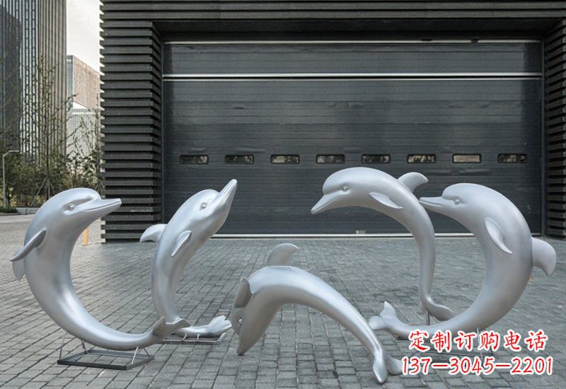 佛山不锈钢公园海豚雕塑