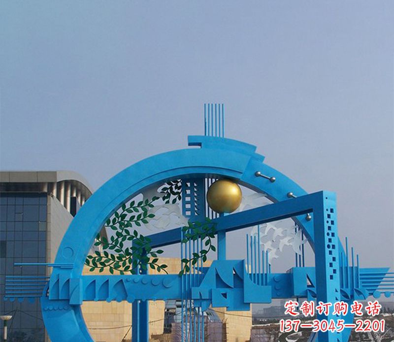 佛山不锈钢拱桥雕塑美丽的艺术品