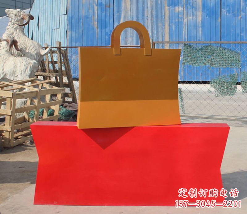佛山精美不锈钢购物袋雕塑