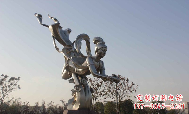 佛山不锈钢蟠桃仙女雕塑美丽的传说