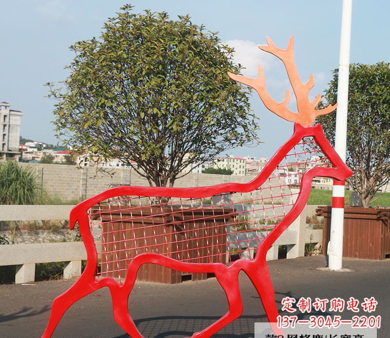 佛山不锈钢动物雕塑——鹿