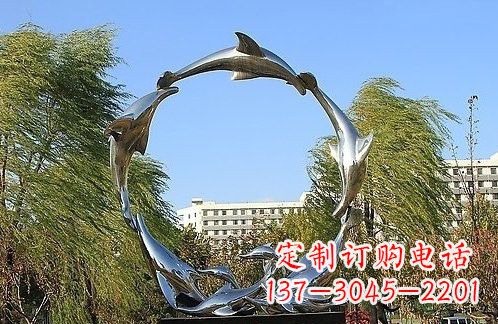 佛山不锈钢海豚雕塑美的化身