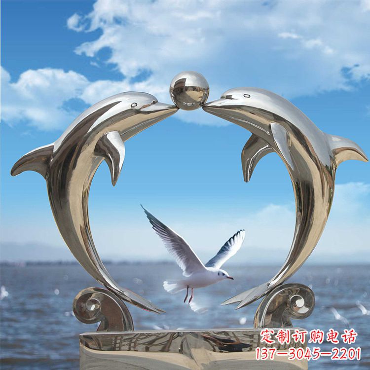 佛山不锈钢海豚雕塑精美的海洋之美