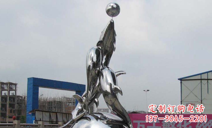 佛山不锈钢海豚雕塑海洋之美的象征