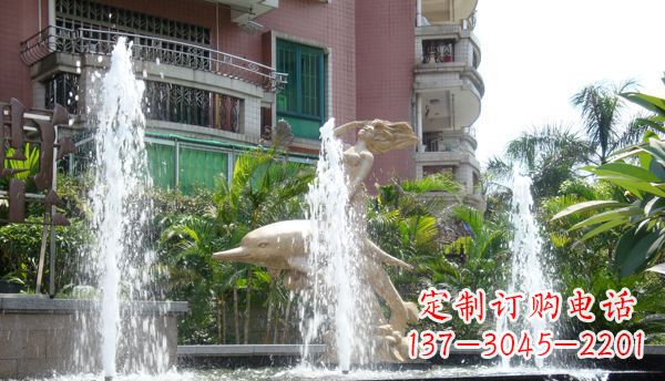 佛山不锈钢海豚喷泉雕塑精美的海洋艺术