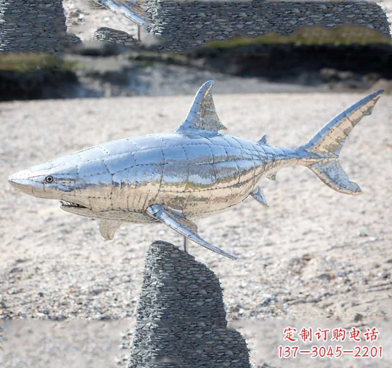 佛山不锈钢海洋公园鲨鱼雕塑