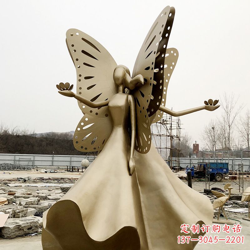 佛山不锈钢蝴蝶少女艺术与美的完美结合