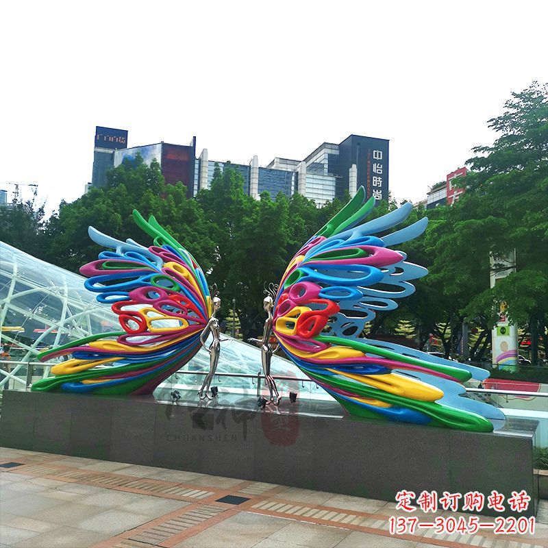 佛山蝴蝶城市广场步道装饰雕塑