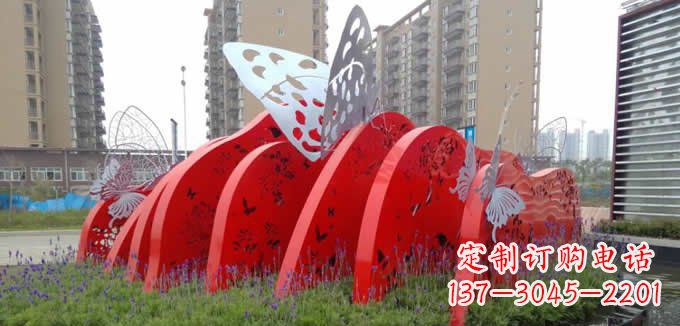佛山不锈钢蝴蝶小区景观雕塑美丽的蝴蝶展翅
