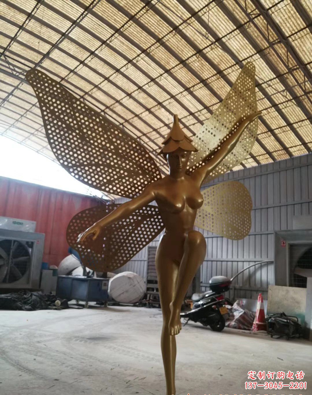 佛山不锈钢蝴蝶仙子雕塑精美的美丽之作