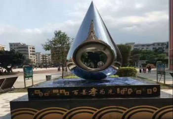 佛山不锈钢水滴雕塑——百善孝为先