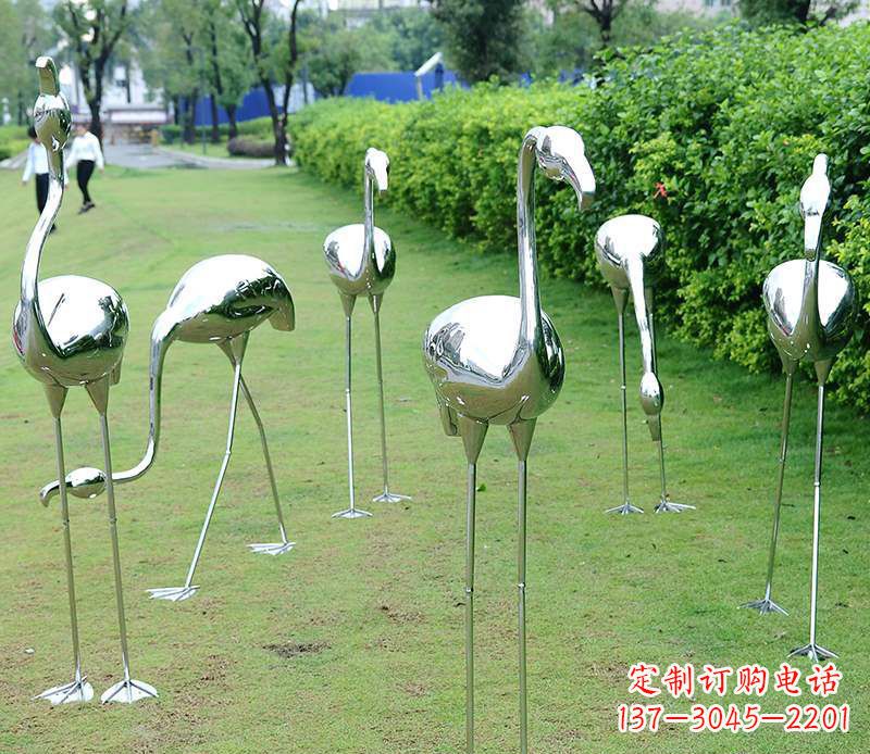 佛山不锈钢火烈鸟雕塑美丽的艺术杰作