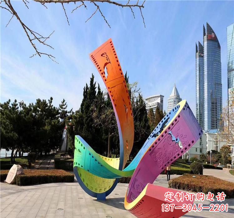 佛山波浪状的不锈钢胶卷雕塑