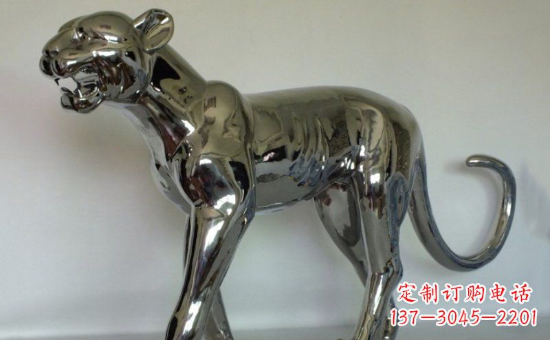 佛山不锈钢金钱豹雕塑给人以高贵气质的艺术瑰宝
