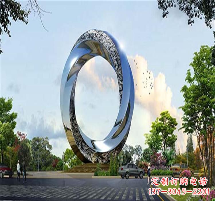 佛山不锈钢圆环雕塑美丽的空间装饰