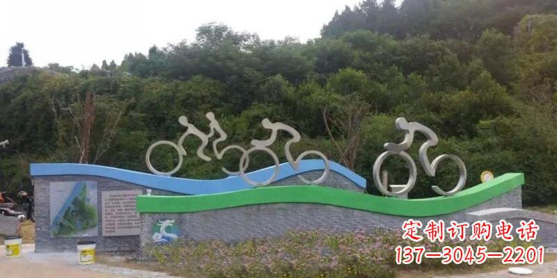 佛山不锈钢自行车雕塑——给景区增添一抹绚烂