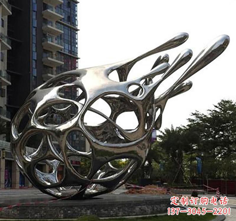 佛山不锈钢镜面火龙果雕塑精致的艺术瑰宝