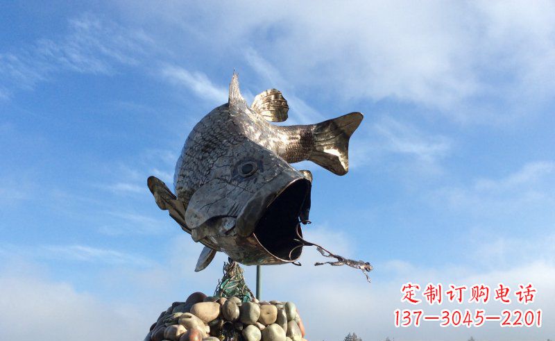 佛山不锈钢鲤鱼雕塑传承中国传统文化