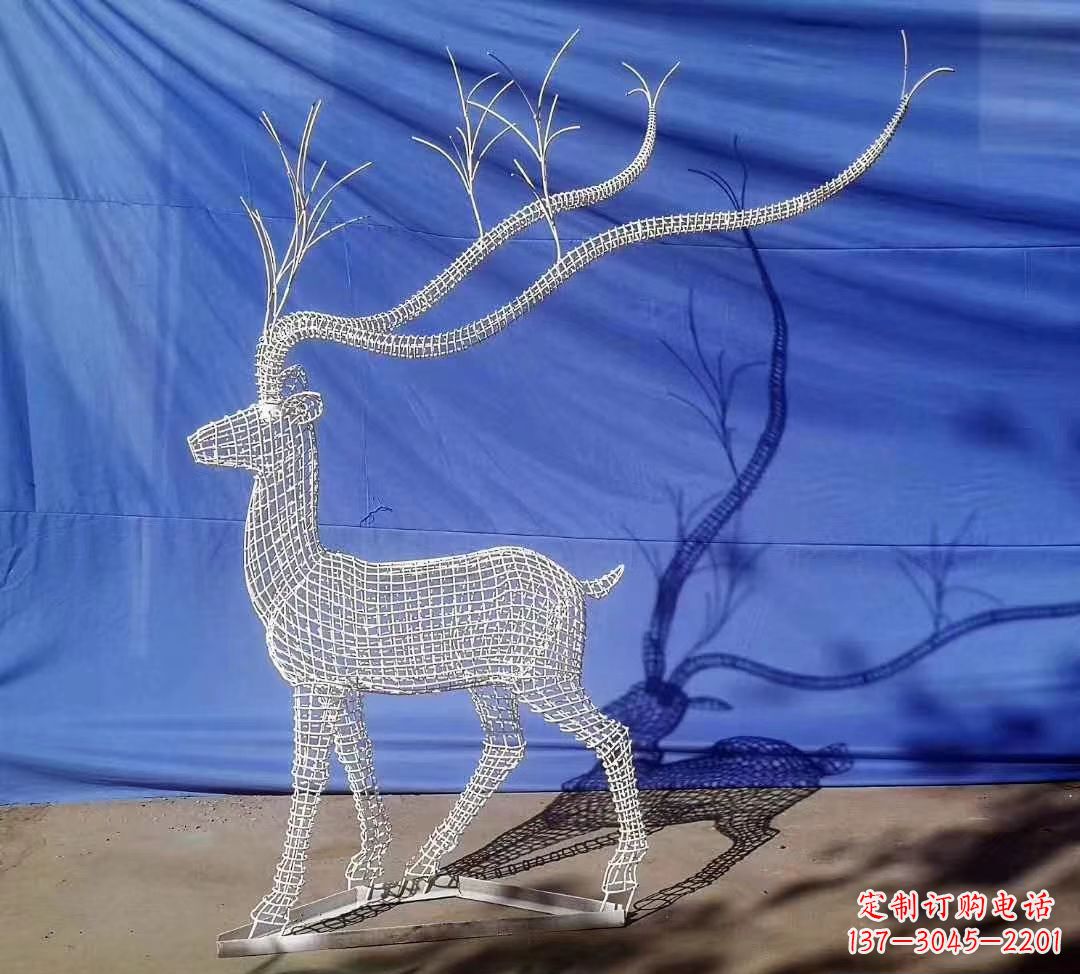 佛山不锈钢麋鹿雕塑精美的景观装饰品