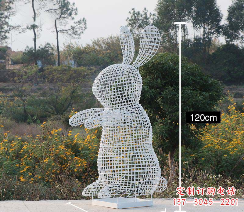 佛山精致的不锈钢镂空兔子雕塑