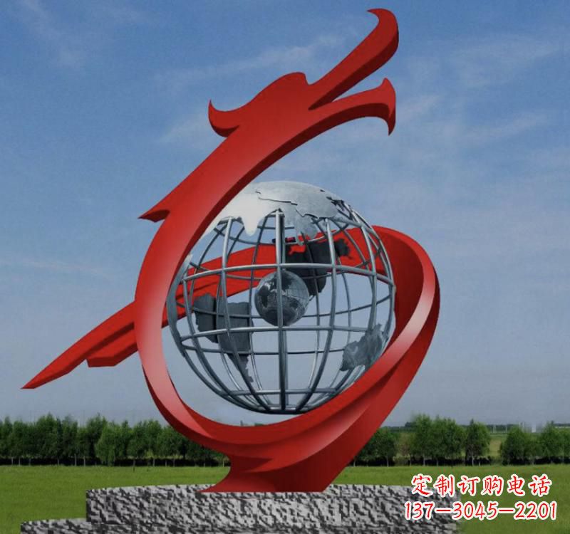 佛山不锈钢镂空艺术地球仪雕塑