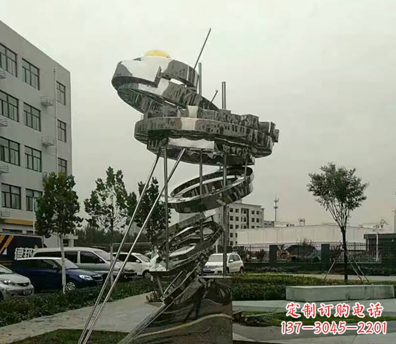 佛山不锈钢螺旋戒指雕塑令人惊叹的美学之作