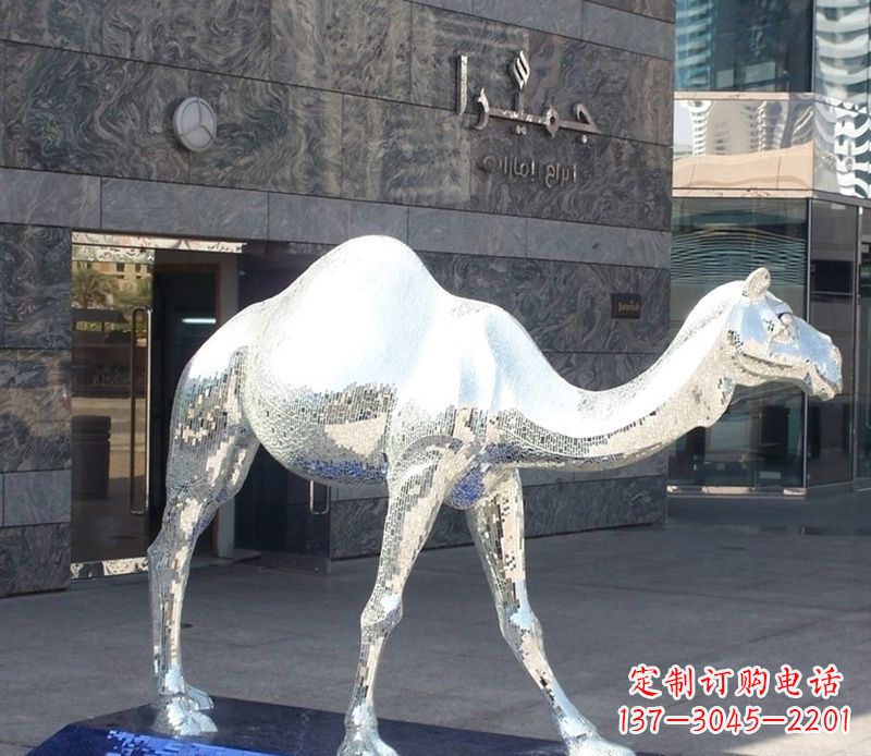 佛山不锈钢骆驼雕塑精美外形折射古朴美感