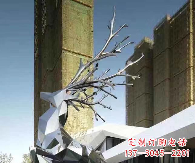 佛山梅花鹿雕塑美丽的景观和动物雕塑