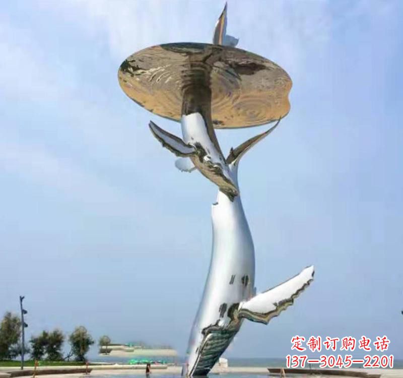 佛山不锈钢海豚雕塑精美的艺术品