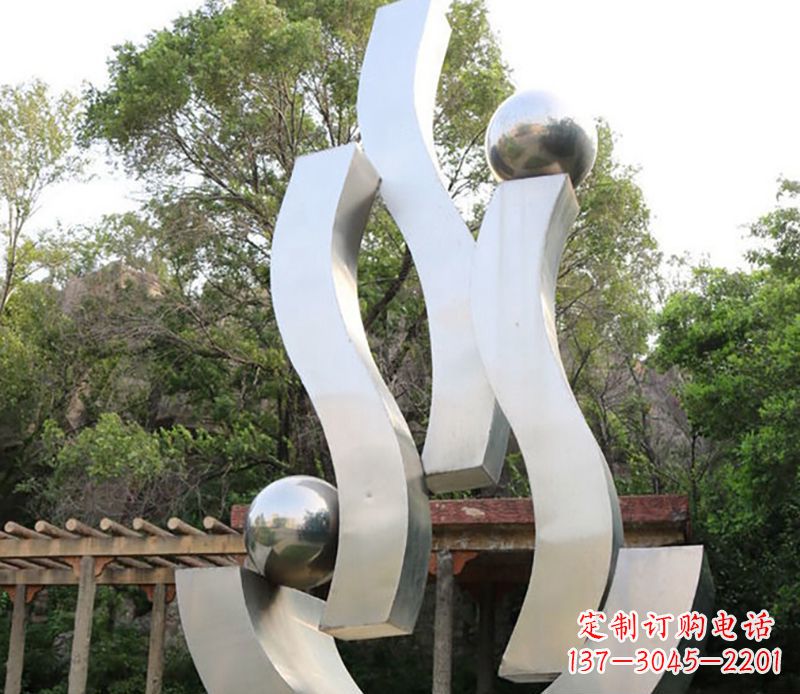 佛山景观雕塑现代不锈钢飘带