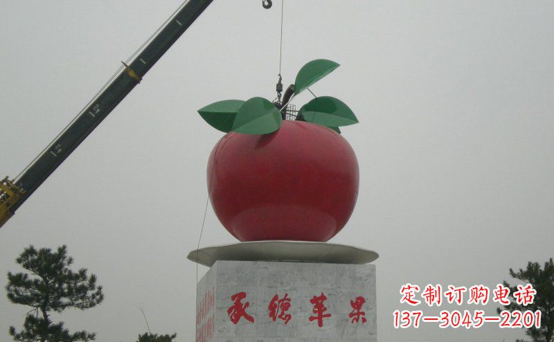 佛山精致不锈钢苹果雕塑
