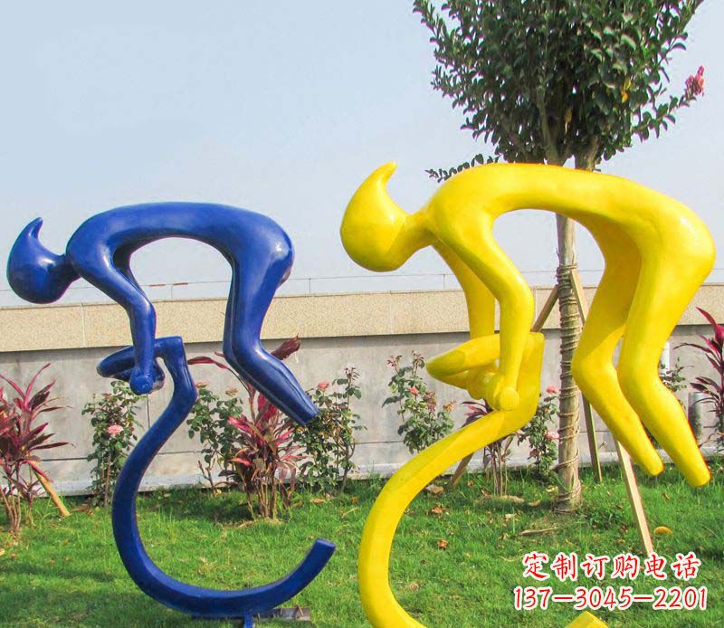 佛山不锈钢骑自行车广场景观雕塑——给城市带来活力