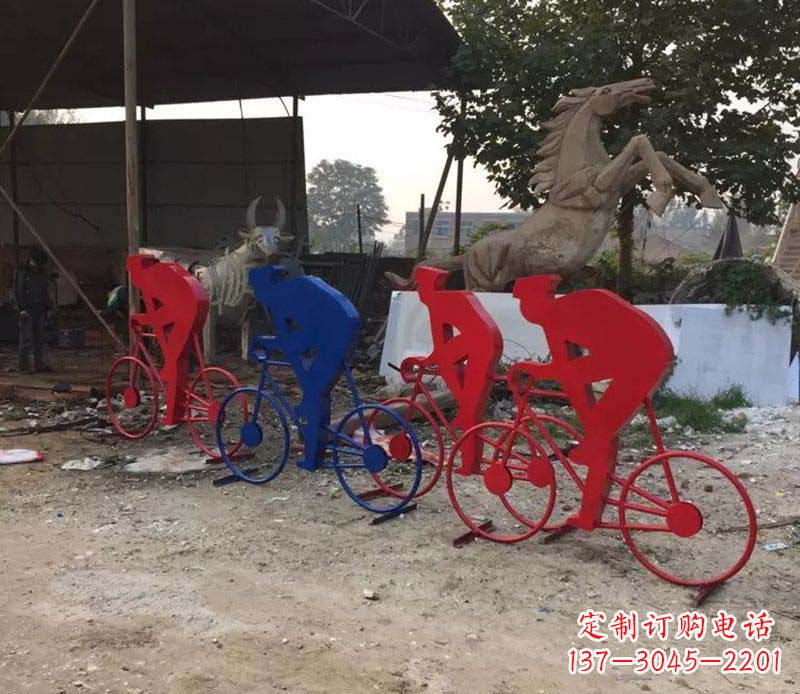 佛山不锈钢骑自行车雕塑一种经典的艺术形式