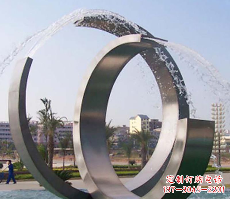 佛山不锈钢情侣戒指雕塑象征爱情的永恒之物