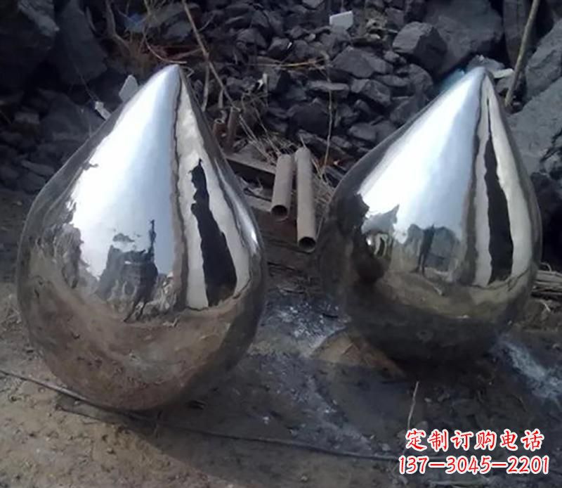 佛山不锈钢水滴雕塑美丽绽放