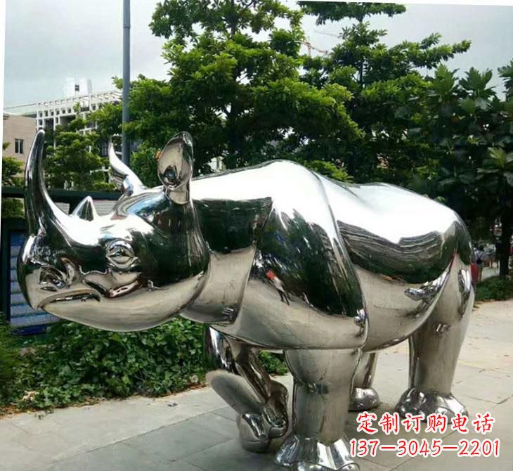 佛山不锈钢犀牛雕塑传承自然之美