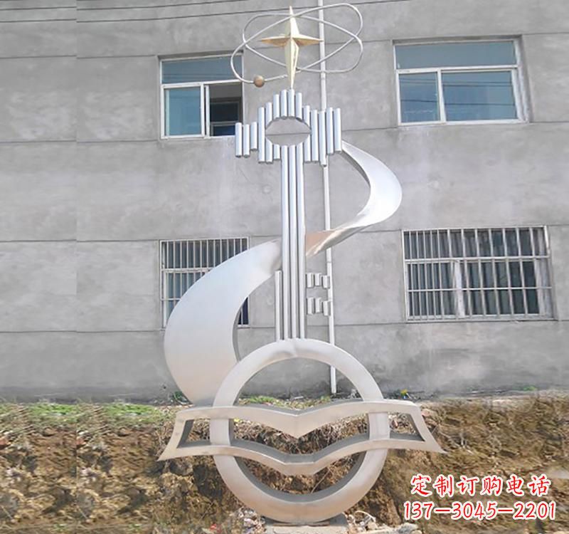 佛山不锈钢校园书本钥匙雕塑让回忆留在校园