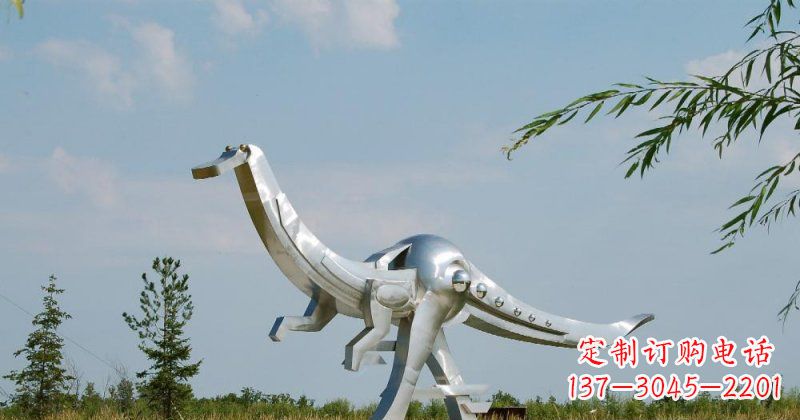 佛山不锈钢鸭嘴龙雕塑传递自然之美
