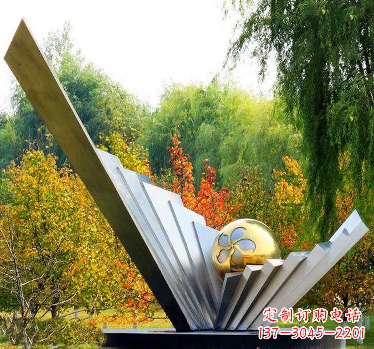 佛山不锈钢扇贝雕塑美丽的自然景观