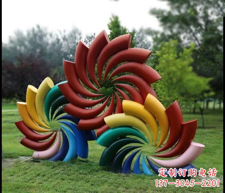 佛山彩色不锈钢风车雕塑