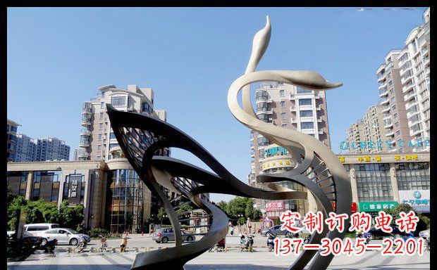 佛山城市凝聚的美丽不锈钢天鹅雕塑