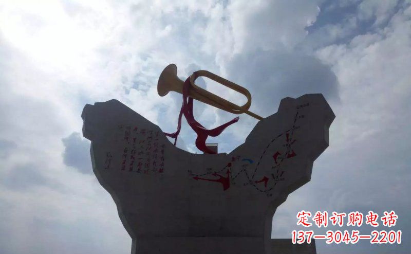 佛山冲锋号军队景观铜雕