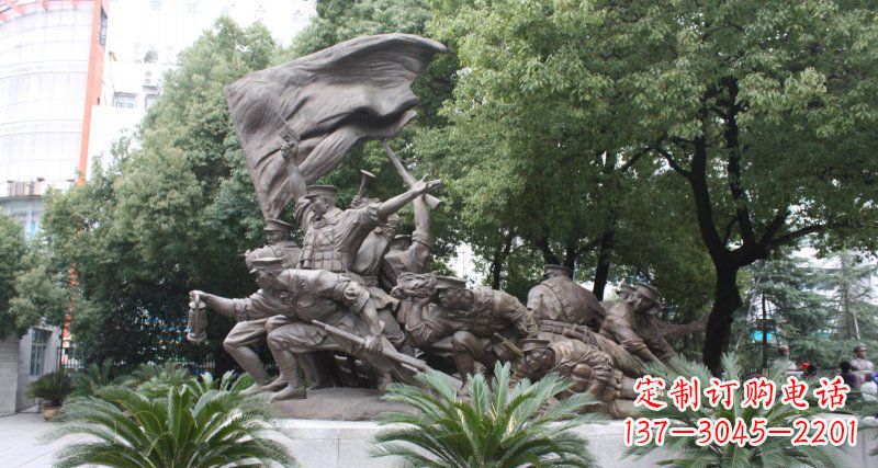 佛山冲锋人物革命战士铜雕 (2)