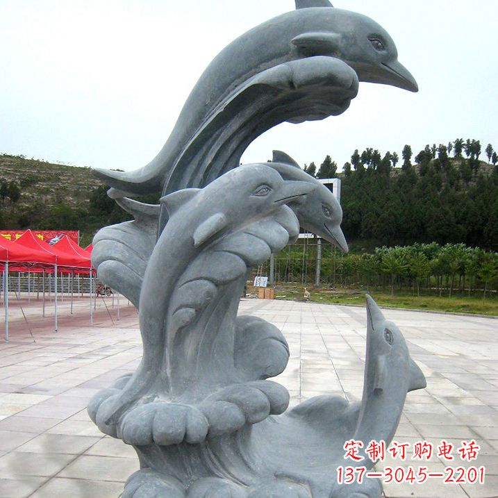 佛山冲浪海豚大理石雕塑