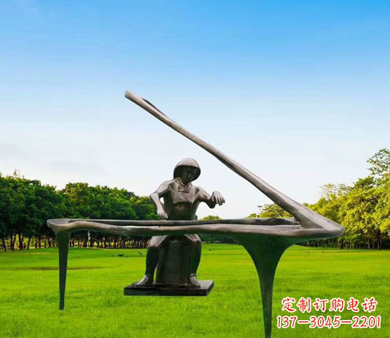 佛山钢琴之音铸成雕塑