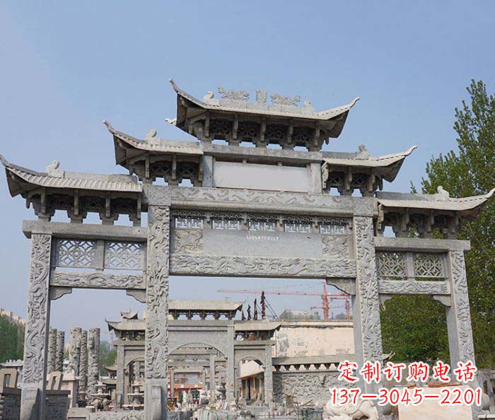 佛山大理石牌坊雕塑传承中国古典文化