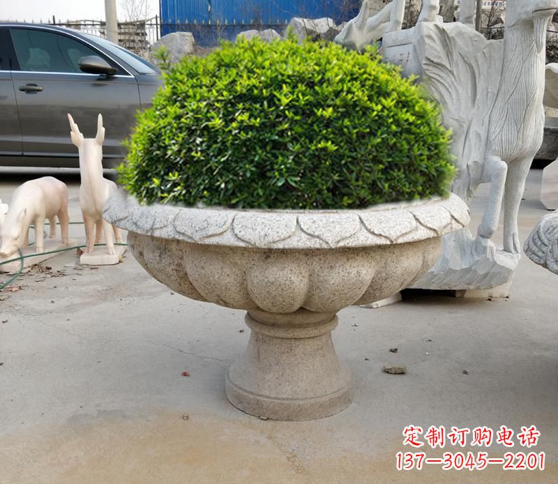 佛山优雅大理石花盆雕塑